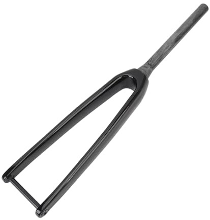 Forcella da Strada 1-1/8 Forcella Anteriore per Ciclismo su Strada Fibra di Carbonio 3K T800 Perno Passante 100x12mm Diametro 1-1/8 Pollici Forcella Anteriore con Freno a Disco