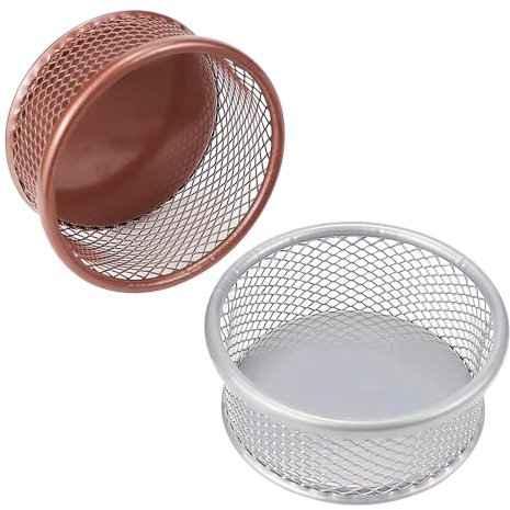 LNQ LUNIQI Büroklammernhalter Metall, 2 Stück Büroklammern Spender Klein, Rund Büroklammern Aufbewahrungsbox Stifthalter für Zuhause Büro Schule Schreibtisch Schreibwaren Aufbewahrung