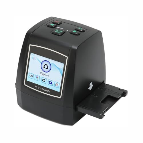 MegLob Mini Film Scanner, Digital Film Slide Scanner, Digital Film Slide Scanner, Photo Scanner, Converts 35Mm Film Negatives & Slides To JPEG Images, with 2.4Inch LCD Display Screen