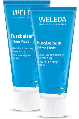 WELEDA Bio Fußbalsam, Naturkosmetik Fußpflege zur Vorbeugung und Behandlung von Hornhaut, Fußcreme und Schrundensalbe zur Pflege beanspruchter und trockener Füße (1 x 75 ml) (Packung mit 2)