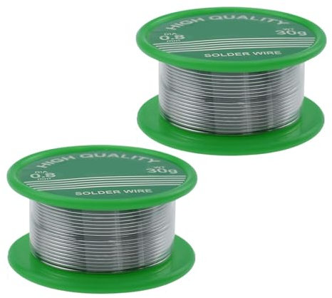 2 Pcs 0.8mm Solder Wire, 30g Lead Free Soldering Wire Slim with Flux Rosin Core for Electronic Electrical Components Repair and DIY Soldering Tin Wires