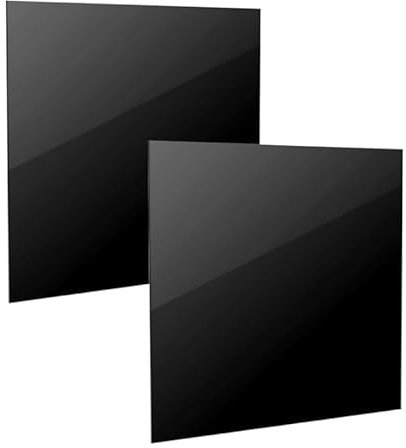 Jortmrd 2 Pièces Plaque Acrylique Noir 30 x 30 cm Plaques Plastique Rigide, Plaque PVC avec Film Protecteur pour Décoration Intérieure, DIY Bricolage, Peinture et Cadre Photo