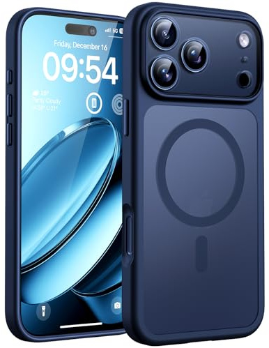 TOCOL for iPhone 17 Pro Max Case, Compatible with MagSafe, Dark Blue | Full Camera Protection, Built-in Magnets, 15FT Military-Grade Shockproof Thin Slim Translucent Matte Phone Cover
