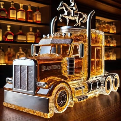 300ML Decantador Whisky Arte Escultura - Escultura 3D De Decantador De Whisky Con Forma De Camión, Estatua De Botella De Vino De Vidrio Con Temática De Coche, Almacenamiento De Licores(#2)