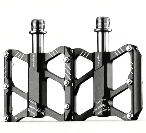 PRMHOOT Pedales MTB, Pedales de Bicicleta, Pedales de Aluminio, Pedales de Plataforma con Rodamiento de 9/16 Pulgadas para Rennrad, Trekking