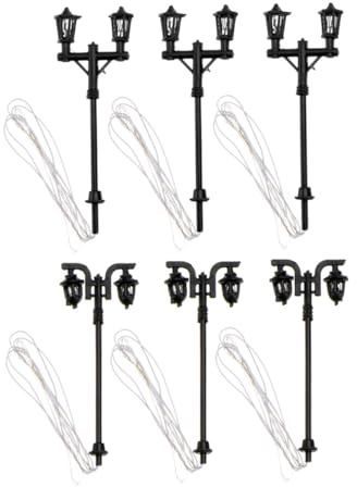 Mipcase 6pezzi Lampione Stradale Miniatura Decorazione Per Casa Piccola Lampada Ornamentale Luminosa Di Luce Lampione Decorativo Realizzato in Materiale Plastico Per Uso Durevole e Pratico