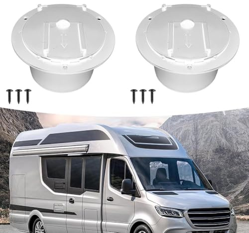 TDCuizent RV-Kabelabdeckung und Kabeldurchführung, schwarz, rund, Kunststoff, elektrisches Zubehör mit Schutzdeckel für Wohnmobil, Wohnwagen, Anhänger oder Wohnwagen, Drahtmanagement-Lösung (weiß)