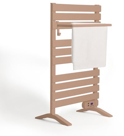 CREATE Warm Towel 500 W/Termosifone Elettrico Moka con Piedini e Ripiani, 103 x 55 x 5 cm, termostato, Basso consumo