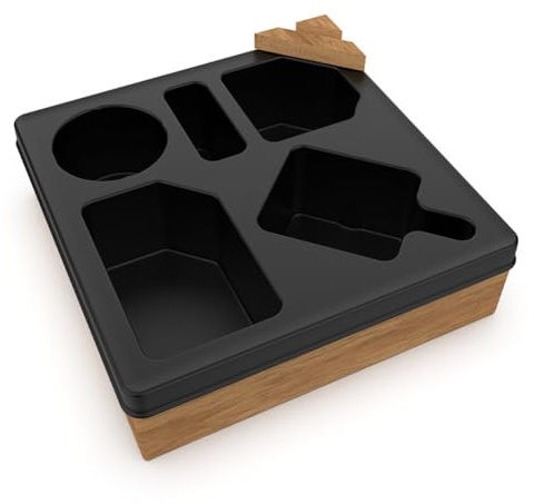 Vassoio portabicchieri per divano con staffa girevole a 360° rimovibile, robusta tavola in legno e silicone alimentare, per divano, letto, auto, camper, barca e spiaggia