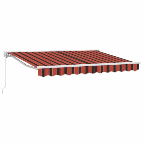 Foknhdi Toldo con brazo articulado 250 x 200 cm, color naranja y negro, toldo retráctil con manivela de 165 cm, protección solar manual para terraza, jardín y balcón