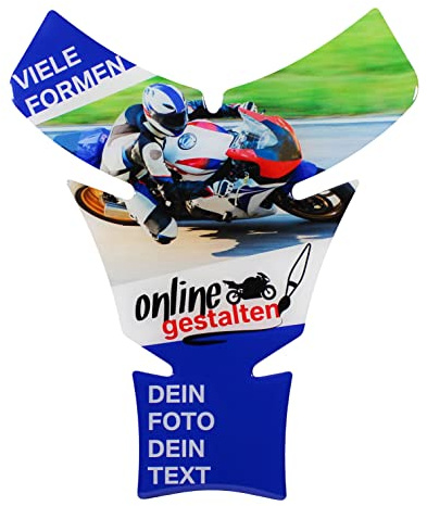 BIKE-label Tankpad Motorrad Aufkleber mit eigenem Foto bedrucken Wunschmotiv selbst gestalten Form 15