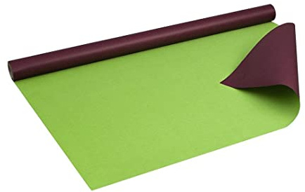 Geschenkpapier AUBERGINE und LIMETTE, zweiseitig bedruckt Kraftpapier, gerippt, 60 g/m², Geburtstagspapier, Weihnachtspapier - 1 Rolle 0,7 x 10 m