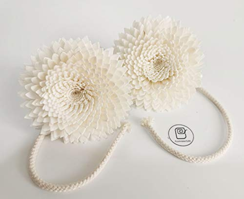 Schilfdiffusor 2 Gerbera Sola HolzBlume 7.5 cm mit Baumwolldocht für den Raumduft von Plawanature