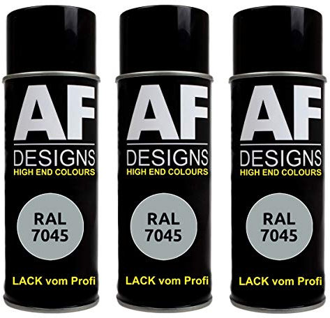 Alex Flittner Designs 3X Ral Pintura en Espray Pintura Coche Laca Colorida Lata de Aerosol RAL7045 Tele-Gris 1 Brillante