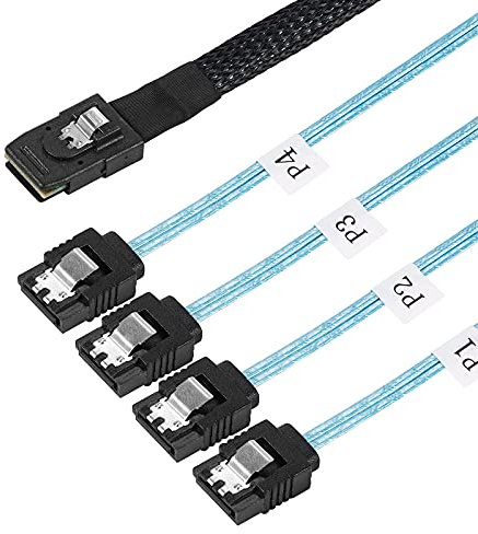 Twozoh Câble inversé SFF-8087 vers 4x SATA, Mini SAS interne vers SATA 1M