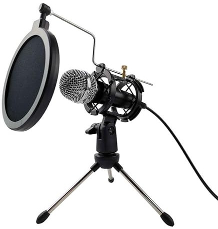 OMEGA Varr Gaming Microphone Scenic Jack 3.5 mm Black + Pop Filter + Shock Basket + Tripod + Adapter