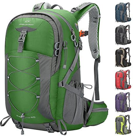 Maelstrom Wanderrucksack 40L, leichter Trekkingrucksack mit Regenhülle | Wasserabweisendes Ripstop-Nylon, Nass-/Trockentrennung, mehrere Taschen, Signalpfeife, für Damen Herren, Trekking & Reisen