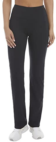 Jockey Women's Premium Pocket Slim Flare Yoga Pants Deep Black