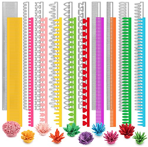 10 Stile 3D Rollded Flowers Metal Cutting Dies for Card Making Flower Petal Quilling Strips Metall Die Cuts for DIY Scrapbooking Papier Crafting Arts Crafts Scrapbooking Supplies Prägeschablone Punch