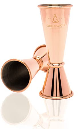 Copper Premium Japanese Jigger Professional | 15ml 25ml 35ml 50ml Cocktail Spirit Measure | Gin Measure, Alcohol Measure, Cocktail Measuring Tool | Gift Box Option | Premium, Luxury, Bar Accessories