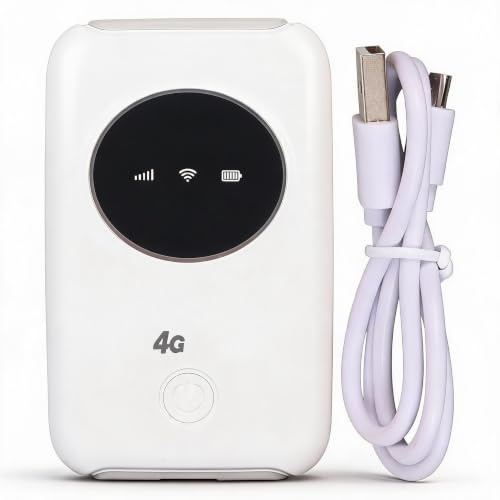 4G LTE Mobiler WLAN-Hotspot, entsperrter WLAN-Router, 300 Mbit/s | Tragbarer Reise Hotspot mit SIM-Karten-Slot 3200 mAh für 10 Geräte Kompaktes USB-Modem