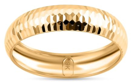 TJC 9ct Yellow Gold Wedding Band Ring for Women & Men 6mm, Size N