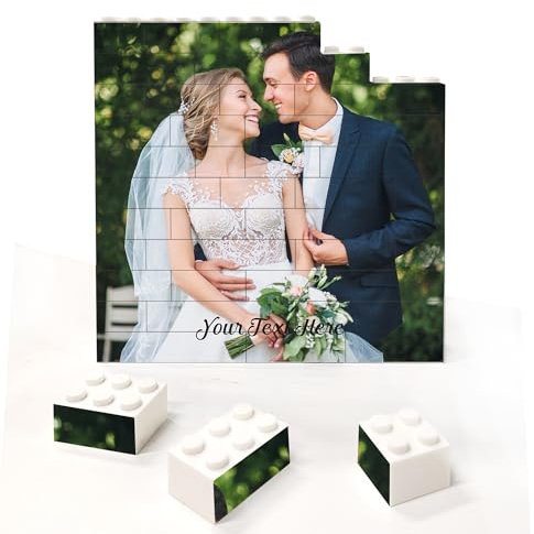 Personalised Puzzle Building Block Puzzles Picture Block Jigsaw Puzzle Personalised Photo Gifts for Women Men Custom Photo Gifts for Valentines Day Christmas Birthday Anniversary Wedding (Square)