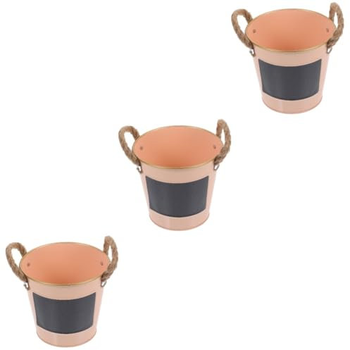 BESPORTBLE 3stücke Retro Eisen Blumentopf Dekorativer Pflanzer Mit Kordel Vintage Flower Pot Für Innen Außen Robuster Geruchsfreier Eisenbehälter Für Sukkulenten Blumenarrangements