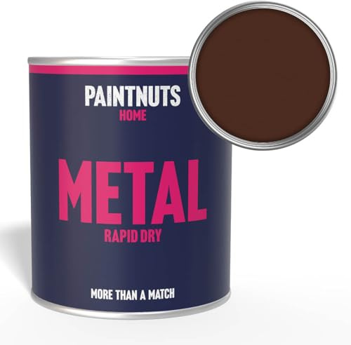 Paintnuts Dark Brown (RAL-8016) Rapid Dry Metal Paint, Satin Finish 250ml