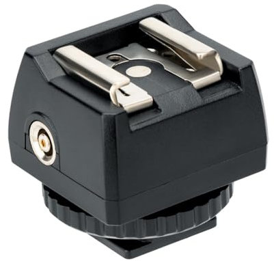 ayex Adaptateur sabot de flash avec prise PC pour appareils photo avec griffe de flash ISO standard en plastique ABS robuste