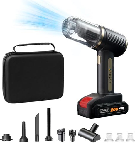 YIDIADIA Car Vacuum Cleaner 21000 Pa High Power Cordless 4 in 1 Air Purifier, 18.5V Portable for Car Interior, Home, Office, Pet