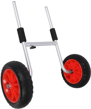 Kanu-Transportwagen, 10-Zoll-Reifen, Aluminium-Kajak-Transportwagen, Universeller Verstellbarer Faltbarer Kanu-Transportwagen für Kleine Boote Kajaks Kanus Paddle-Boards Jon Boat