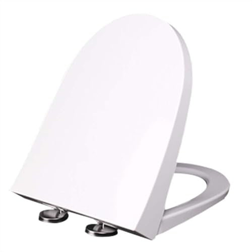 Wttfc Toilettenbrille,Wc-Sitz Aus Uf,Ovaler Toilettensitz, Sanft SchließEnd, Kein Zuschlagen, Universal-Toilettendeckel In StandardgrößE, Befestigung Oben,Weiß (Kleine V-Form),02