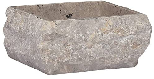Xichuzi Lavabo Gris mármol, Lavabo sobre Encimera, Lavabo Baño, Muebles De Baño, Mueble Lavabo, 30x30x13 cm