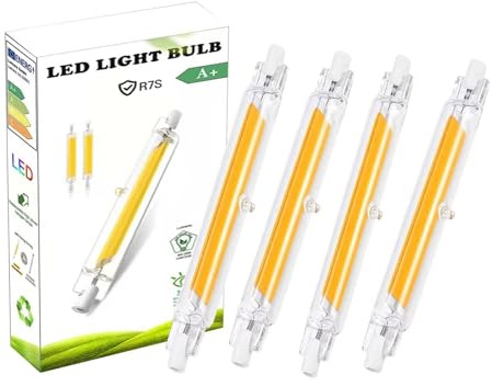 R7S LED 118mm Dimmbar 20W Lampen, R7S LED 118mm Glühbirne Ersatz für 200W J118mm Halogenstab, Warmweiß 3000K 2000LM Kein Flackern, 360°Abstrahlwinkel LE D Stab, 4PCS