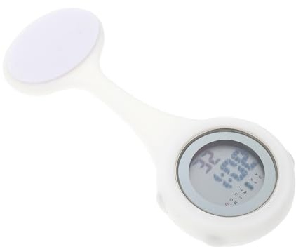 CLISPEED Montre de Poche D'infirmière Design Simple et Sophistiqué Numérique Multifonction Portable en Silicone Blanc pour Professionnels de Santé