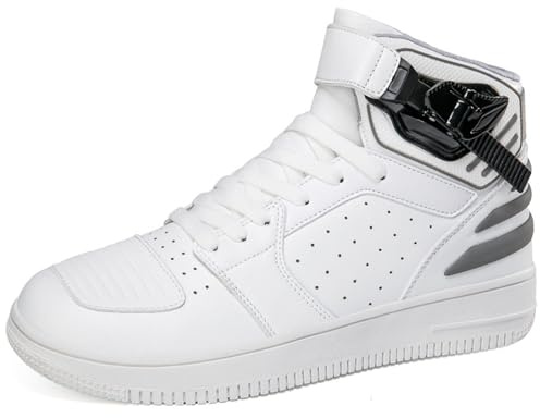 Hiuzylqx Botas de Motociclista Cuero Hombre, cómodas, con Entresuela EVA, para Motos Deportivas, con protección el Tobillo, Soporte para Tobillo y Almohadilla Cambio Marchas