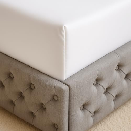 ZLEEPY® Organic Eucalyptus Silk Bed Sheet | Just Like Silk | European TENCEL™ | 30cm Deep Fitted | Crafted in Portugal | 5x More Sustainable Than Cotton | Soft White | UK King