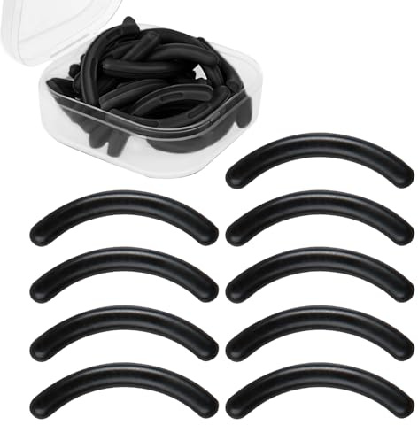 24 Pcs Eyelash Curler Refills,Silicone Curler Replacement Refill Pads,Eyelash Curler Pads,Rubber core of eyelashcurler,s RefillPads for Universal EyelashCurler with Clear Storage Box - Black