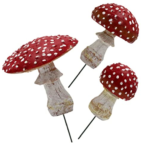 Gatuida 3 Piezas Adornos de Hongos de Luminosos para Jardín Decoración de Micro Paisaje Figuras Miniatura para Macetas y Fotografía