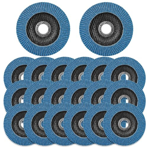 MIVIDE 20 Stück Fächerscheiben Schleifscheiben 125mm für Metall Holz Fächerscheibe 125 Korn 120 Lamellenscheiben Schleifmopteller für Winkelschleifer Poliermaschine, Blau