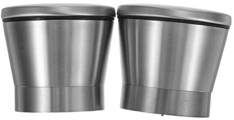 Garneck 2pcs Stainless Steel Salt Pepper Grinder Caps Replacement Covers for Manual Spice Mills Stable Non Slip Fit Compact Design for Kitchen and Travel Use