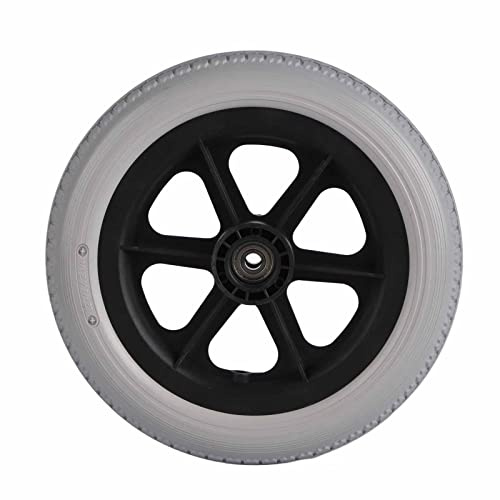 Roue de fauteuil roulant 12 en polyuréthane antidérapant Infarctate Roue arrière Pneu plein en caoutchouc de rechange 30 cm Gris