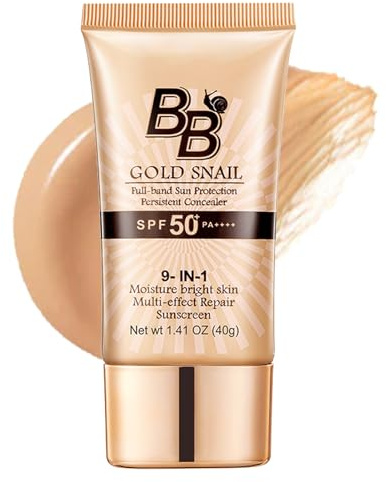 Frosted foundation liquid, tinted moisturizer, foundation BB cream, BB cream with natural SPF 50+ facial moisturizer, tinted sunscreen, and snail-based sunscreen suitable for all skin types.