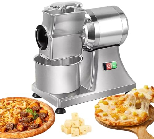Rallador de queso eléctrico comercial, triturador de acero inoxidable resistente, ralla eficientemente 88 libras/hora para queso y migas de pan