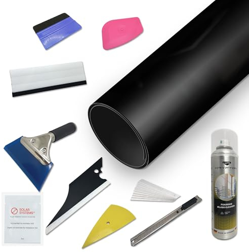 Solar Systems Film Teinté Auto Panthera 95% Noir 50x500 cm | Film anti-rayures avec kit de montage 10 pcs. Pour vitres de voiture. Protection solaire, anti-UV & anti-éblouissement.