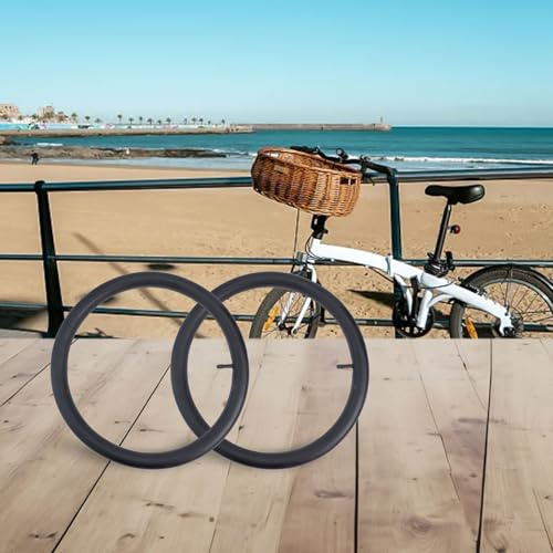 Solaughguy 45,7 cm (18 Zoll) Fahrradschlauch, Butylkautschuk mit AV-Ventil für Mountain-, Elektro- und Kinderfahrräder, 45,7 x 4,4-6,1 cm, pannensicher (2 Stück, 4,4 cm, 4,5 cm)