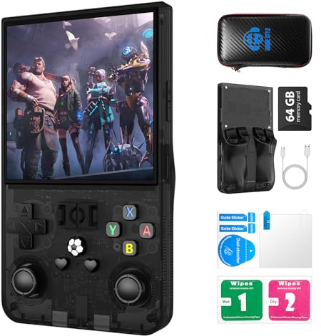 R36MAX - Console di gioco portatile retrò, console di gioco retrò con sistema Linux open source, oltre 18.000 giochi classici integrati, console per videogiochi con schermo IPS HD da 4 pollici