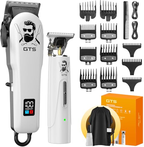 GTS PRO Hair Clippers & Beard Trimmer for Men Cordless(White)