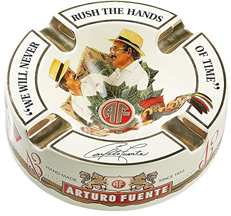 Arturo Fuente Ceramic 4-Finger Ashtray, Classic Cream White, 8.5 x 8.5 x 2.75 inches, 4.0 pounds